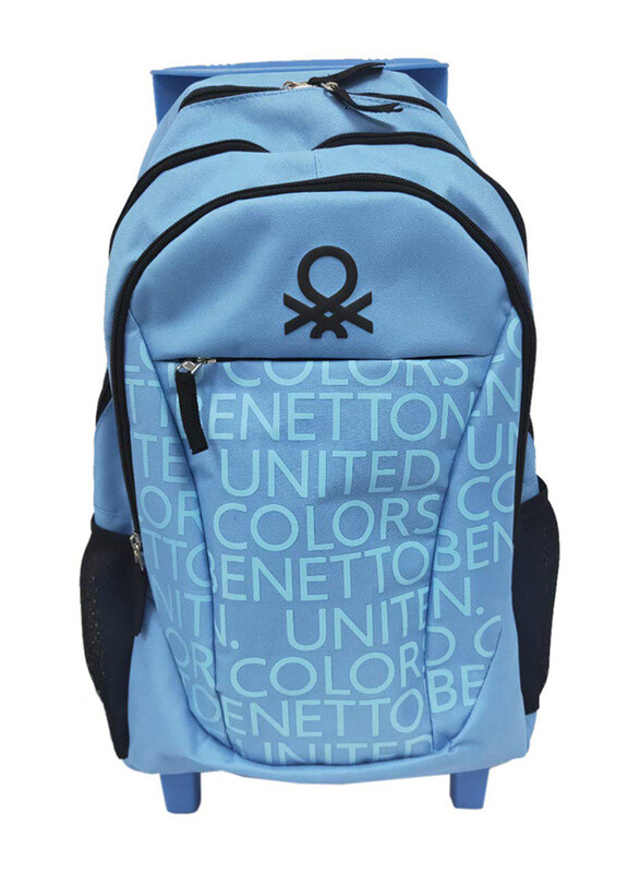 

Benetton 19-inch Double Handle Trolley School Bag for Kids, Sky Blue