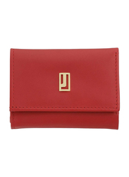 Jafferjees Daisy Leather Tri-Fold Wallet for Women, Maroon