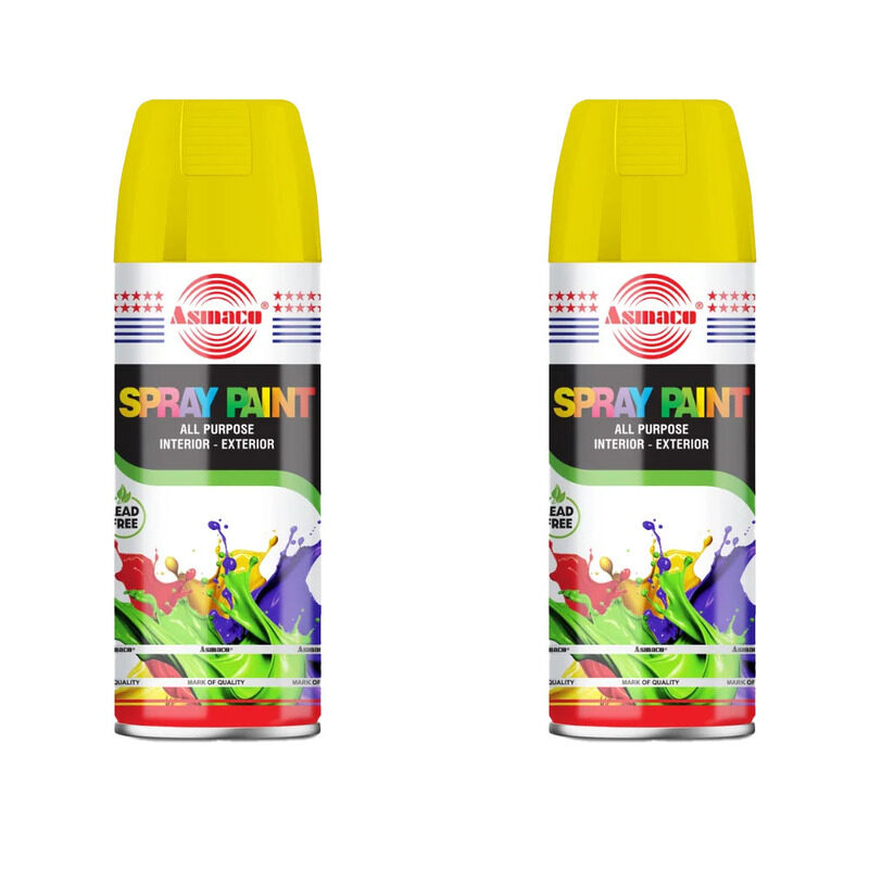 

Asmaco Spray Paint - Fluorescent Yellow - 400 Ml - Set of 02