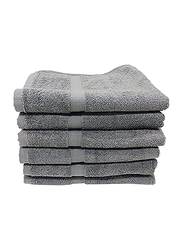 Hand Towel 50x100cm - Grey - 100% Cotton - BYFT Camellia - Pack of 6