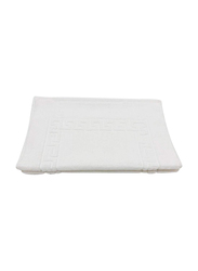 BYFT 2-Piece Magnolia 100% Cotton Bath Mat Towel Set, 50 x 80cm, White