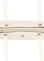 Jafferjees The Azalea Leather Satchel Handbag for Women, Off White