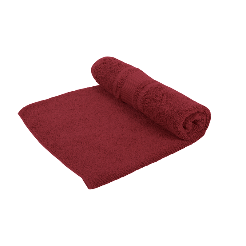 BYFT Home Castle (Maroon) Premium Bath Sheet  (90 x 180 Cm - Set of 1) 100% Cotton Highly Absorbent, High Quality Bath linen with Diamond Dobby 550 Gsm