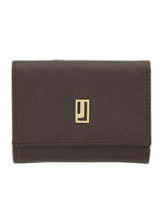 Jafferjees Daffodil Leather Tri-Fold Wallet for Women, Brown