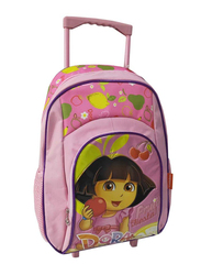 Dora 14-Inch Double Handle Trolley School Bag for Girls, Pink