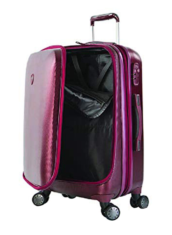 Heys Portal Access 4W Trolley Luggage Suitcase Unisex, 66cm, Black/Purple