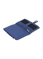 Jafferjees Cosmos Leather Bi-Fold Wallet Unisex, Blue
