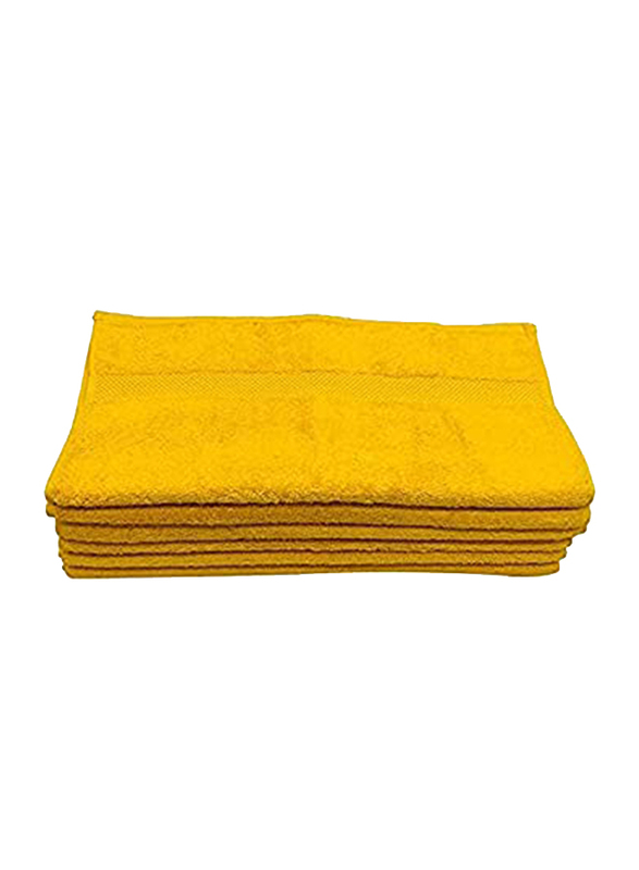 BYFT Gardenia 100% Cotton Hand Towel Set, 6 Piece, Yellow