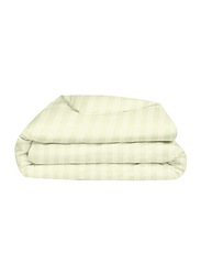 BYFT Tulip 100% Cotton Satin Stripe Duvet Cover, 300 Tc, 1cm, 245 x 265 + 30cm, King, Cream