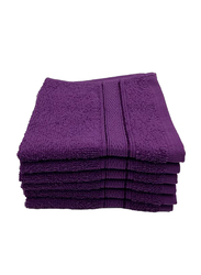 BYFT 6-Piece Daffodil 100% Cotton Washcloth, 30 x 30cm, Purple