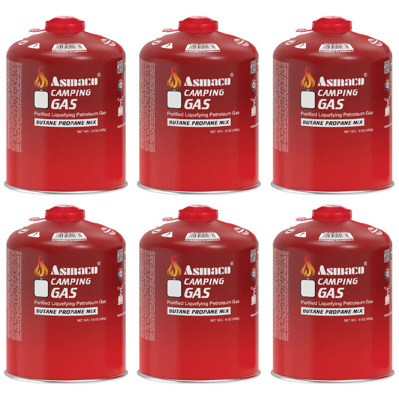 

Asmaco Camping Gas Butane Portable Propane Mix - 450G - Set of 06