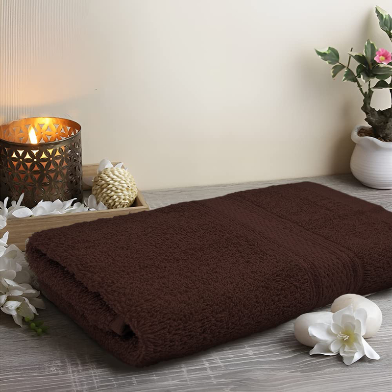 BYFT 2-Piece Daffodil 100% Cotton Hand Towel, 40 x 60cm, Brown