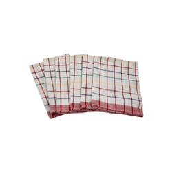 BYFT Orchard Red Multi Checks (50 x 70 Cm) Tea Towel-Set of 4
