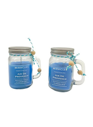 BYFT Home Fragrances Jar Candles for Relaxation with Air De Provence Scent, 2 x 180g, Blue