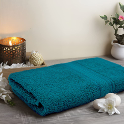 BYFT Daffodil 100% Cotton Hand Towel, 40 x 60cm, Turquoise Blue