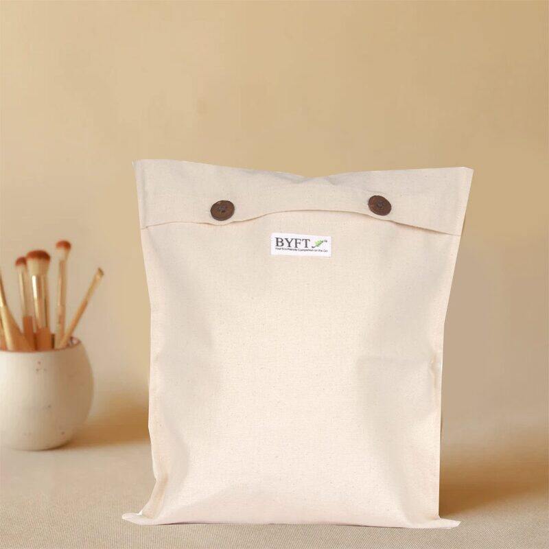 BYFT Natural Cotton Bag With Coconut Button Closure