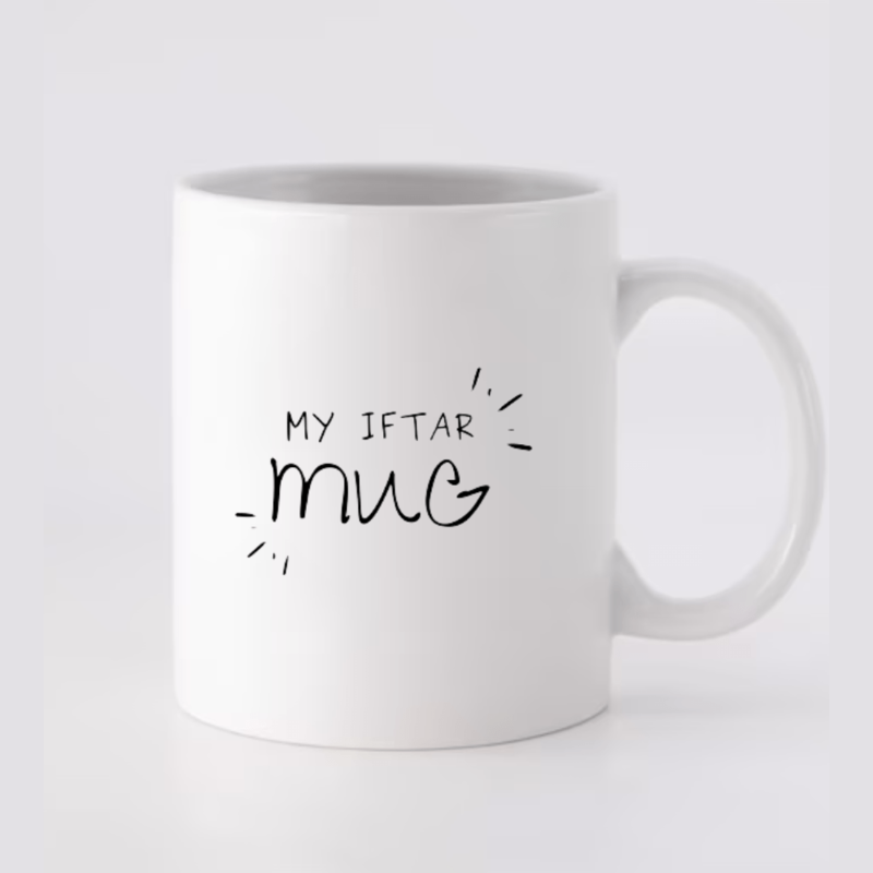 

BYFT (White) Ramadan Printed Ceramic Mug (My Iftar Mug) for Gifting -300 ML