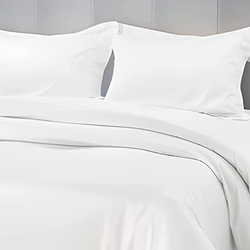 BYFT Tulip 100% Percale Cotton Duvet Cover, 180 Tc, 245 x 265 + 30cm, King, White