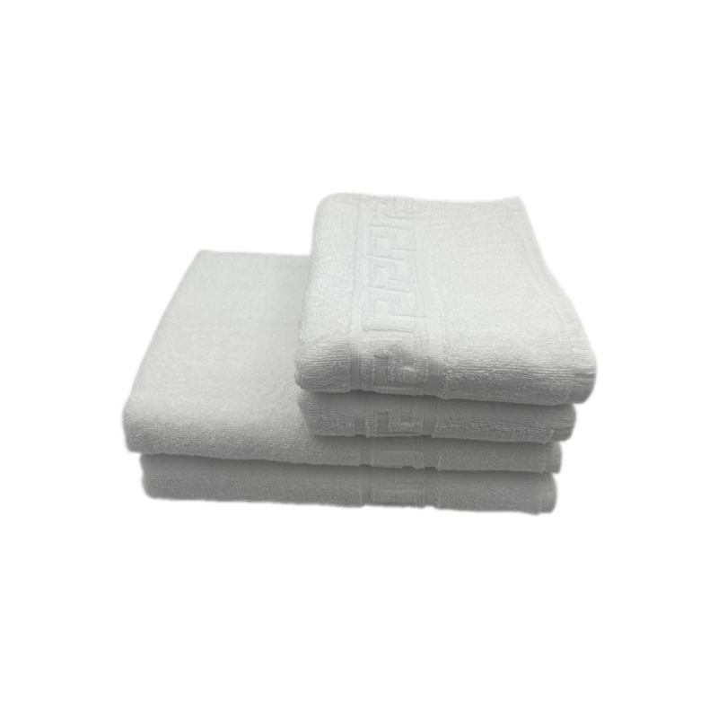 BYFT Magnolia (White) Luxury Towel set (Set of 2 Hand-50x100cm & 2 Bath Towel) 100% Cotton, Highly Absorbent and Quick dry, Hotel and Spa Quality Bath linen-500 Gsm