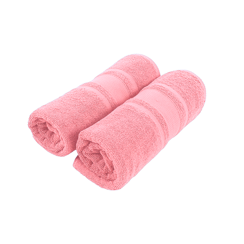 BYFT Home Castle (Pink) Premium Bath Sheet  (90 x 180 Cm - Set of 2) 100% Cotton Highly Absorbent, High Quality Bath linen with Diamond Dobby 550 Gsm