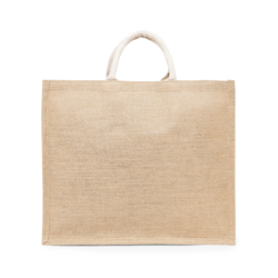 BYFT Laminated Jute Tote Bags with Gusset (Natural) Reusable Eco Friendly Shopping Bag (43.18 x 15.24 x 36.83 Cm) Set of 6 Pcs