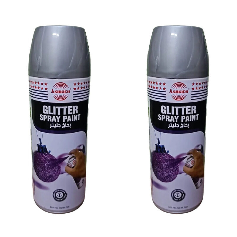 

Asmaco Glitter Spray Paint - Silver - 400 Ml - Set of 02