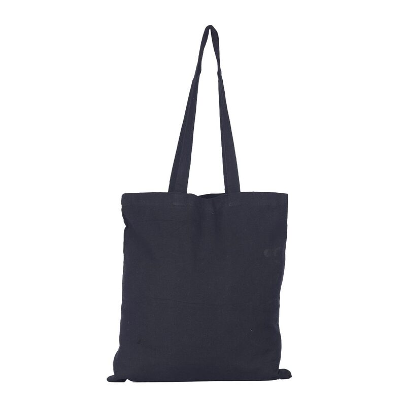 BYFT Black Cotton Flat Tote Bag (Vacay Mode)