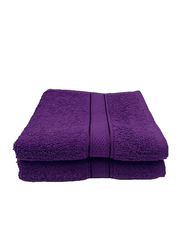 BYFT 2-Piece Daffodil 100% Cotton Hand Towel Set, 40 x 60cm, Purple