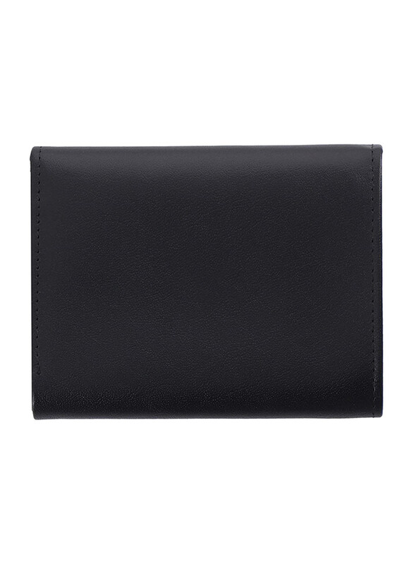 Jafferjees Daisy Leather Tri-Fold Wallet for Women, Black