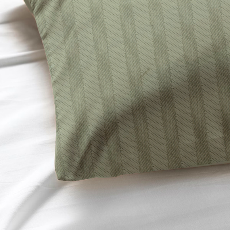 BYFT Tulip (Sand) Single Size Fitted Sheet and pillowcase Set with 1 cm Satin Stripe (Set of 2 Pcs) 100% Cotton Percale Soft and Luxurious Hotel Quality Bed linen -300 TC
