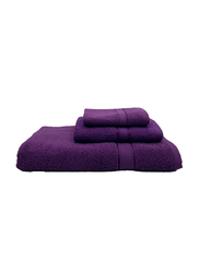 BYFT 3-Piece Daffodil 100% Cotton Towel Set, Purple