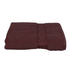 BYFT Home Ultra (Burgundy) Premium Bath Towel  (70 x 140 Cm - Set of 1) 100% Cotton Highly Absorbent, High Quality Bath linen with Checkered Dobby 550 Gsm