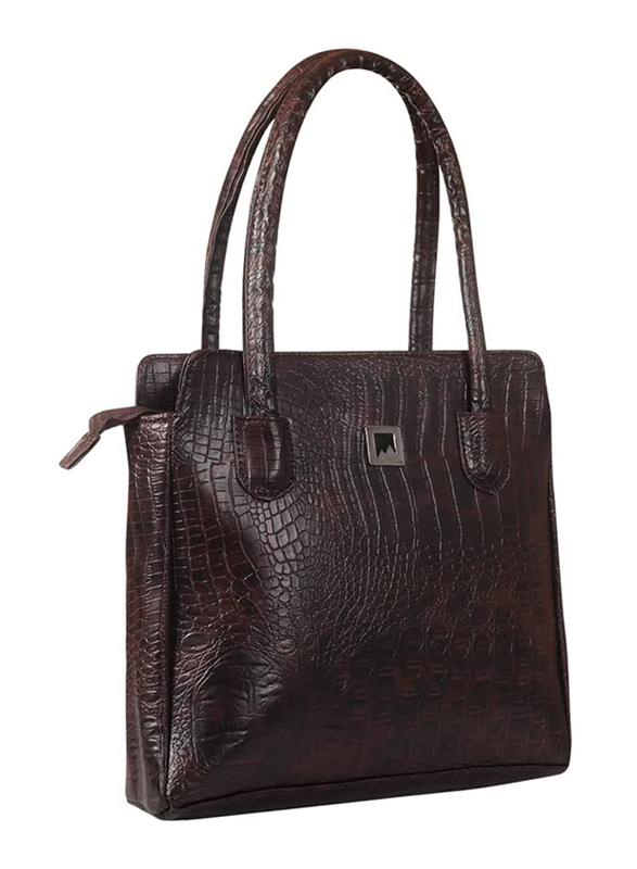 Mounthood Anat Leather Hand/Shoulder Bag for Women, Brown