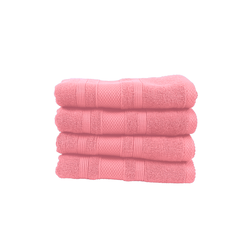 BYFT Home Castle (Pink) Premium Hand Towel  (50 x 90 Cm - Set of 4) 100% Cotton Highly Absorbent, High Quality Bath linen with Diamond Dobby 550 Gsm