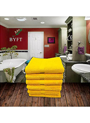 BYFT Gardenia 100% Cotton Hand Towel Set, 6 Piece, Yellow