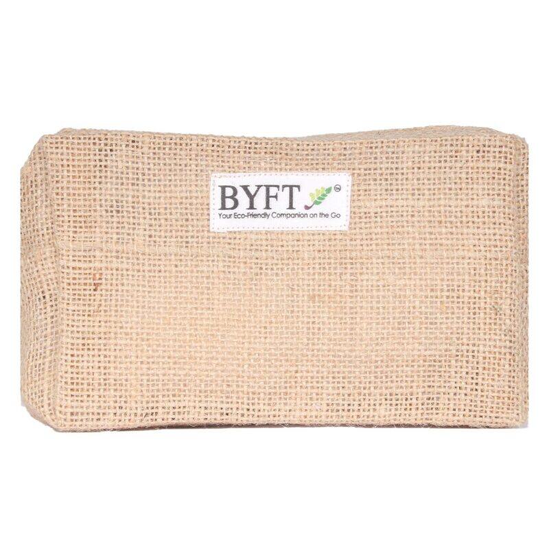 BYFT Natural Jute Cosmetic Purse