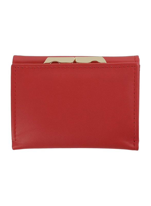 Jafferjees Daisy Leather Tri-Fold Wallet for Women, Maroon