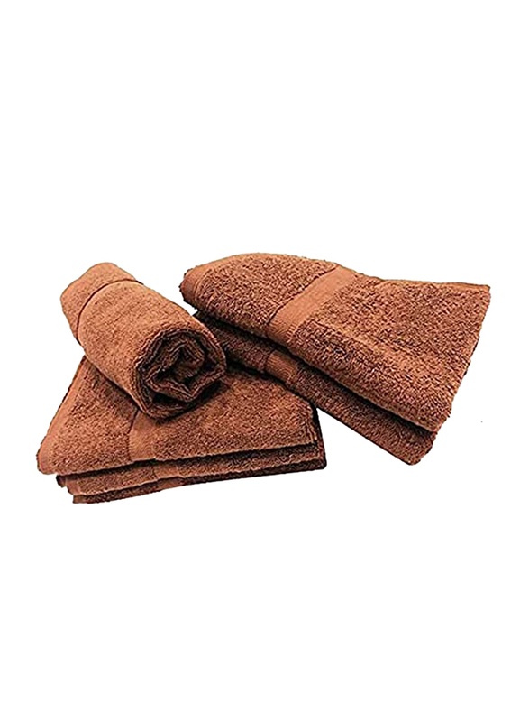 BYFT Camellia Hand Towel Set, 6 Piece, Brown