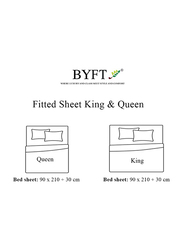 BYFT Tulip 100% Cotton Satin Stripe Fitted Bed Sheet, 300 Tc, 1cm, 160 x 210 + 30cm, Queen, Dark Brown