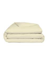 BYFT Tulip 100% Percale Cotton Duvet Cover, 180 Tc, 225 x 245 + 30cm, Queen, Cream