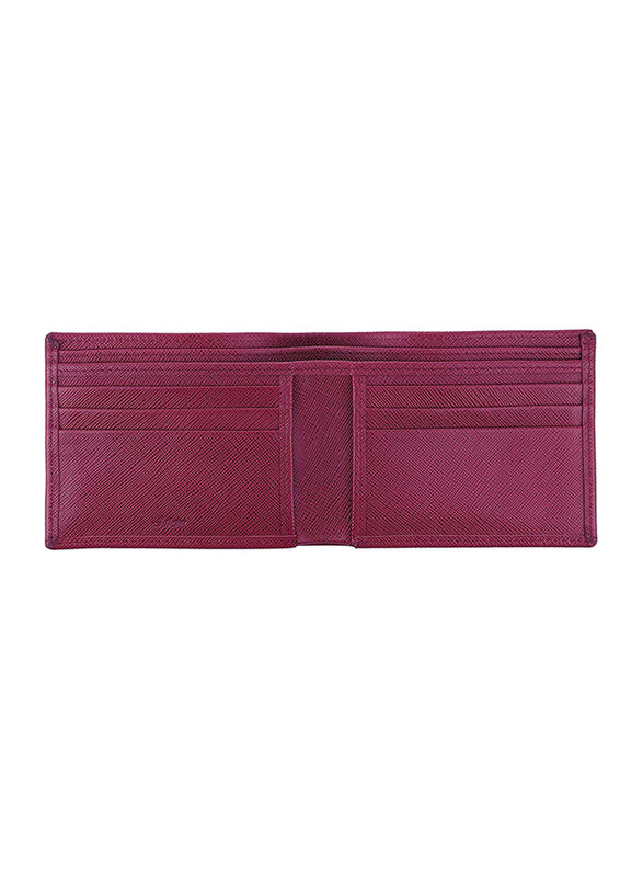 Jafferjees Paris Leather Bi-Fold Wallet for Men, Burgundy