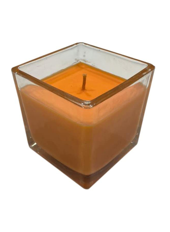 BYFT Orange Scent Square Jar Candle, Orange