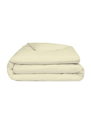 BYFT Tulip 100% Percale Cotton Duvet Cover, 180 Tc, 165 x 245 + 30cm, Single, Cream