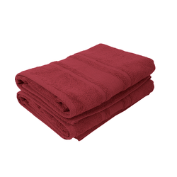 BYFT Home Castle (Maroon) Premium Bath Sheet  (90 x 180 Cm - Set of 2) 100% Cotton Highly Absorbent, High Quality Bath linen with Diamond Dobby 550 Gsm