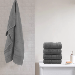 BYFT Home Castle (Grey) Premium Bath Sheet  (90 x 180 Cm - Set of 2) 100% Cotton Highly Absorbent, High Quality Bath linen with Diamond Dobby 550 Gsm