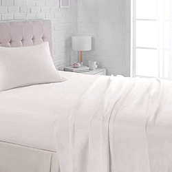 BYFT Orchard 100% Cotton Bedlinen Set, 1 Flat Bed Sheet + 2 Pillow Case + 1 Duvet Cover, King, White