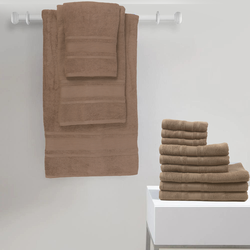 BYFT Home Castle (Beige) Premium Bath Towel  (70 x 140 Cm - Set of 2) 100% Cotton Highly Absorbent, High Quality Bath linen with Diamond Dobby 550 Gsm