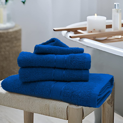 BYFT 6-Piece Daffodil 100% Cotton Bath Towel, 70 x 140cm, Royal Blue