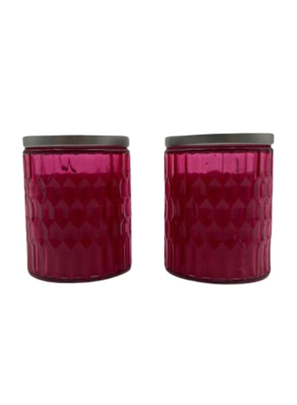 

BYFT Home Fragrances Colored Candles for Relaxation with Vanilla Rose Scent, 2 x 255g, Pink