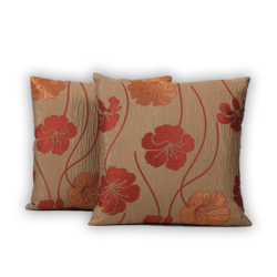 BYFT Sun-Kissed Hibiscus Pale Gold 16 x 16 Inch Decorative Cushion Cover Set of 2